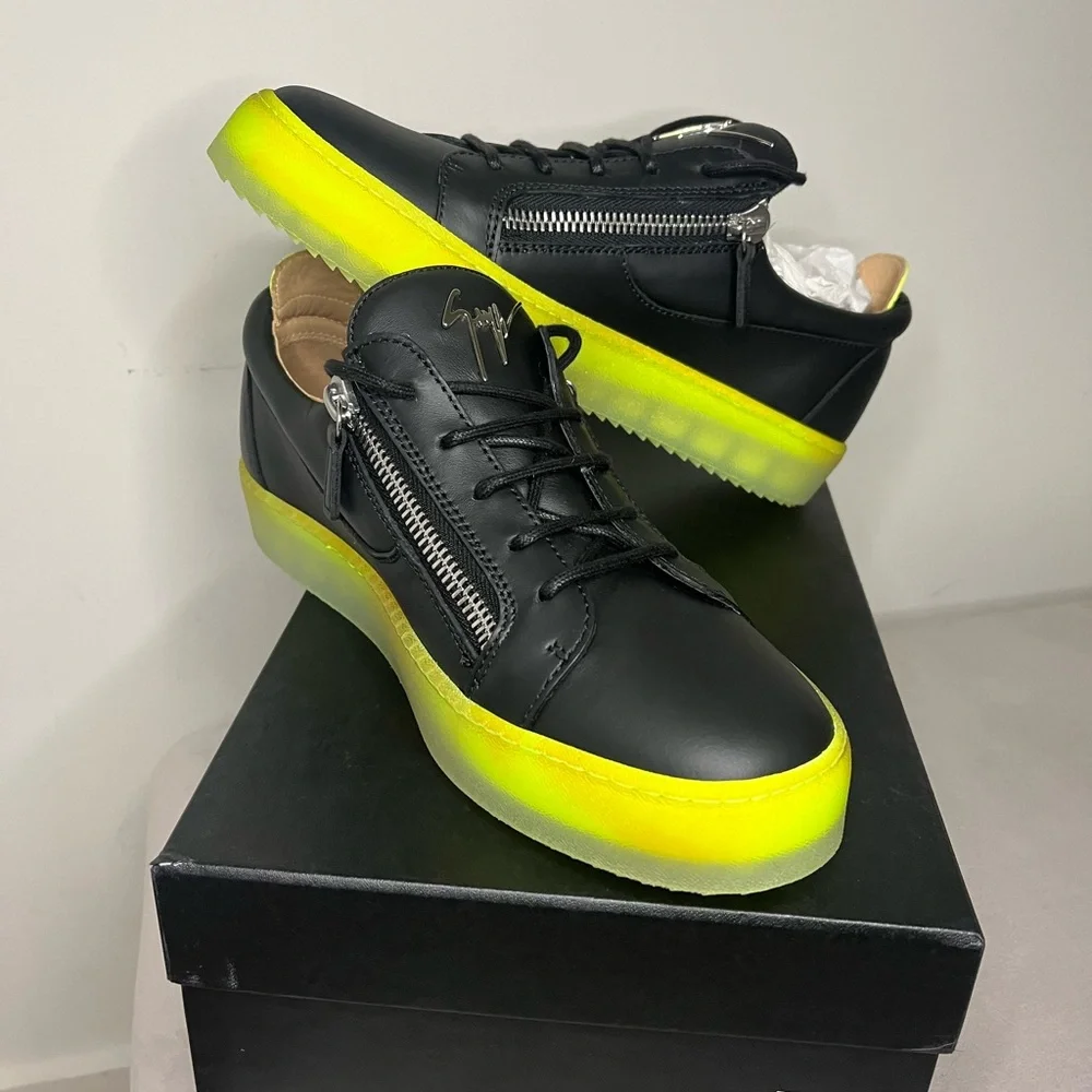giuseppe zanotti black and yellow sneakers - Picture 1 of 7